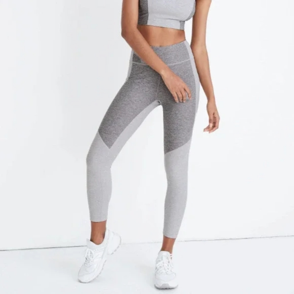 Outdoor Voices Grey Colorblocked Leggings - Size XS